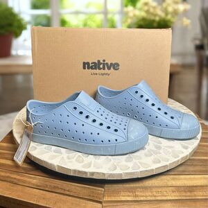 Native Kids Jefferson Waterproof Slip-On Sneakers Alaska Blue Shell Speckle Size